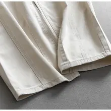 高腰デザインのコットン製バナナパンツ【体型カバー・ワイドレッグ・カジュアル】