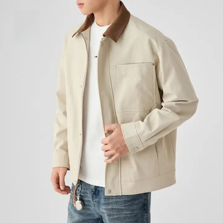 トリコロールカラーの翻領ジャケット【クラシックデザイン・メンズ用・秋冬対応】