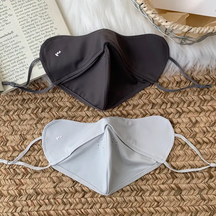 原纱ジャージ製 魚骨立体マスク【夏用・UVカット・アウトドア用・アイスシルク】