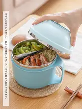 学生やオフィス向け！ステンレス製の蓋付きランチカップ【便利な仕切り付き・持ち運び用・食堂や寮に最適】