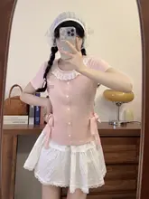 レースデザインのショートスリーブTシャツ【女性用・タイトフィット・クロスストラップ・夏用】