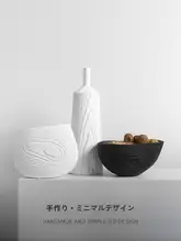 Dnnni 木目調の陶器フラワーベース【幾何学デザイン・モダン・インテリア装飾】