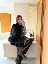 極上の柔らかさのコーデュロイ厚手保温カジュアルパンツ【秋冬用・ゆったりしたワイドレッグ・体型カバー】（セットアップ対応）