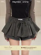 格子柄のハイウエストスカート【ミモレ丈・タイトシルエット・春向け】（セットアップ対応）