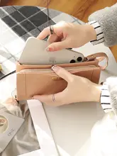 クラシックデザインのスエード調ロングウォレット【多機能・大容量・スマホ収納可】