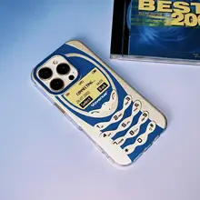 Y2K風レトロデザインのボタン式スマホケース【iPhone15/iPhone16ProMax対応・美式デザイン】