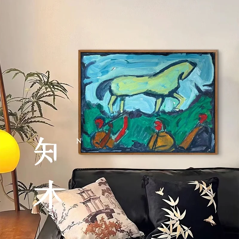 手描きの現代風アート油絵：リビングルーム用モダン・クラシックデザインの実用性と配置ガイド