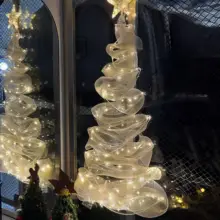 ガラス製クリスマスツリーDIY材料キット【パールチェーン・ネット生地装飾・リビングの雰囲気作り】
