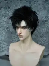 黒茶灰色のウィッグ【BJD用・ファッションアート・極上の柔らかさ】
