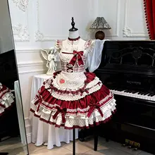 かわいいストロベリーハートJSK ロリータドレス【ストロベリーケーキ風・ふんわりプリンセス】（セットアップ対応）