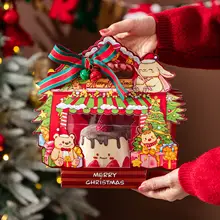 ケーキボックス スイーツボックス クリスマスハウス ケーキトッパー付き ムースボール クリスマス パーティー お持ち帰り かわいい