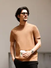 シンプルなデザインの半袖Tシャツ【メンズ・ラウンドネック・夏用】