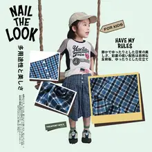 アウトドア用 子供用チェック柄スカート【通気性・耐磨耗・Aライン】（セットアップ対応）