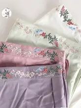 刺繍入り漢服用布地 DIY素材【ブラウスとスカート用・梅の花デザイン】