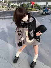 可愛い猫デザインの二重面スカーフ【黒・灰・極上の柔らかさ・猫用】