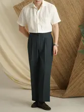 イタリアンスタイルのワイドパンツ【カジュアル・高腰・ドレープ感】