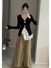 レースキャミソール【バッククロス・透かし編みデザイン・春秋冬用・細身シルエット】