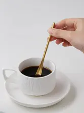米立風物 ゴールドステンレス製カクテルスプーン【長柄・蜜用・コーヒー・アイスクリーム】