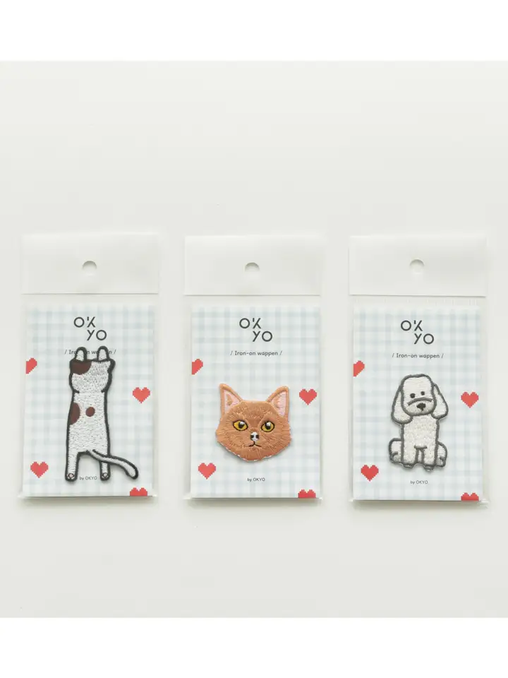 手作り立体刺繍の布貼り【可愛い動物デザイン・アイロン接着・縫製用】