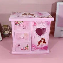 オルゴール 小さな女の子 女の子への誕生日プレゼント 回転式ミラー付き