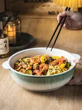 陶器製ダブルハンド大鉢【スープや煮込み料理用・酸菜魚・麻辣使用可】