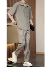 夏用 メンズVネック半袖シャツ【二重デザイン・アイスシルク・ノーアイロン】