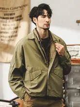ミリタリーグリーン工装ジャケット【春秋用・ルーズフィット・男性用】