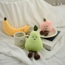 ぬいぐるみ クッション ナス バナナ 桃 ふわふわ かわいい 添い寝 卓上インテリア キッズ 男の子 女の子 ギフト