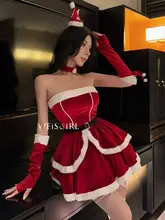 セクシーなクリスマスパーティーコスチューム【純欲スタイル・ナイトクラブ向け・小胸デザイン】（セットアップ対応）