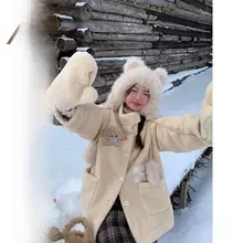 甘くて可愛いデザインの冬用コート【ふわふわの起毛・厚手・小柄用】