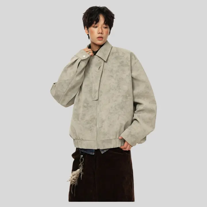 メンズ 秋用不規則レザージャケット【高街スタイル・バイカーデザイン・カジュアル】