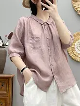 リネンブレンドの夏用中袖シャツ【カジュアル・エレガント】