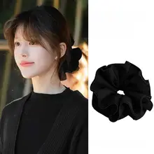 ブラック大腸ヘアゴム【高級感・ヘアアクセサリー】