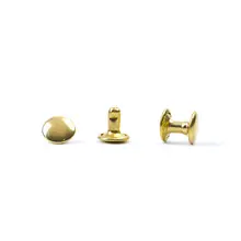 両面デザインの真鍮製リベット【DIY皮革用・手芸工具・金具パーツ】