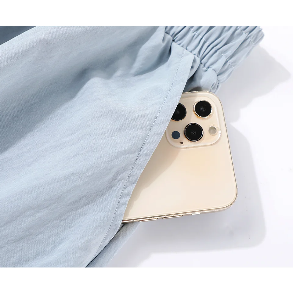 スカート レディース Aライン ハイウエスト ウエストゴム スカイブルー 着痩せ シンプル 甘め 韓流 春 「XinmonLee」