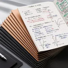 シンプルなグリッドノート 黒カード 牛革製ノート【大サイズ・高校生・中学生用】