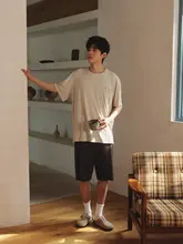 涼感パジャマ メンズ【薄手・モーダル・ウェア・丸首・半袖・ショートパンツ】（セットアップ対応）