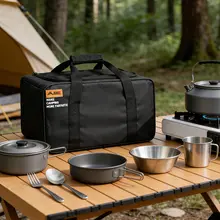 BSWolf アウトドアキャンプ用収納バッグ【携帯式コンロ・調理器具・多機能】（セットアップ対応）