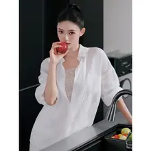 フィットの長袖シャツ【フレンチスタイル・ダブルポケット・日焼け防止】