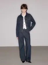 ヴィンテージ風ウォッシュ加工デニムジャケット【ルーズフィット・パンツ付き】（セットアップ対応）