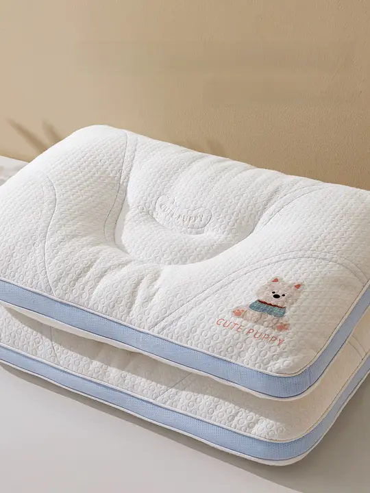 白鹅绒使用の子供用枕【首を支えるデザイン・快適な睡眠サポート】