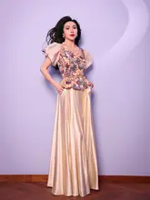 シャンパンゴールドのハイウエストAラインフレアスカート【シンプルデザイン・ミディ丈・甘美なシルエット】