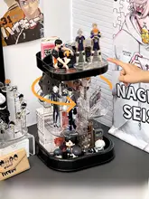 回転式マルチ機能デスクトップ収納ラック【フィギュア・カードスタンド対応】