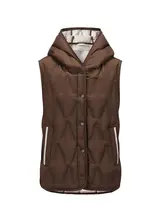 軽やかで暖かい！フード付きバイカラー白鹅绒ダウンベスト【冬季用】