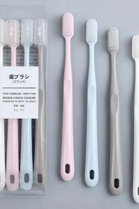 マカロン風 竹炭ソフト毛大人用歯ブラシ【旅行・携帯用・高品質】（セットアップ対応）