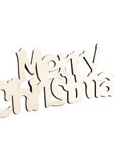 木製品 クリスマスカラーの装飾プレート クリスマス文字プレート