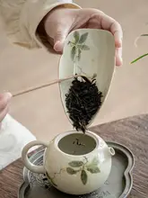 茶道具 茶則 茶荷 茶さじ 陶器 草木灰釉 手描き 金木犀 上品 茶道