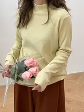 ハイネックニットインナーシャツ【通勤用・無地・長袖・コットン混】