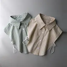 清新なストライプデザインのコットンシャツカラー【秋冬用・装飾用】