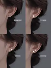 999純銀製 耳穴用ピアス【快適な着用・デザイン耳骨ピアス】